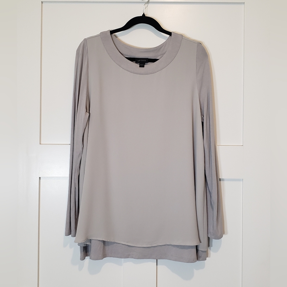 J. Jill Wearever Collection Overlay Tunic Gray Stretch Machine Wash Size Large